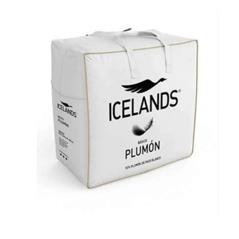Relleno Nórdico ICELANDS Básico 275G/M2 Color Blanco 92% Plumon Pato Blanco 8% Pluma Pato Blanco.