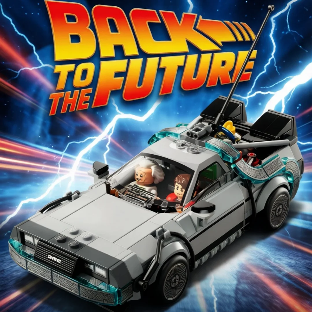 IN STOCK NEW MOC Back to the Future Time Machine Sports Car Building Block Model Bricks DIY Toy Birthday Christmas Gifts view 3