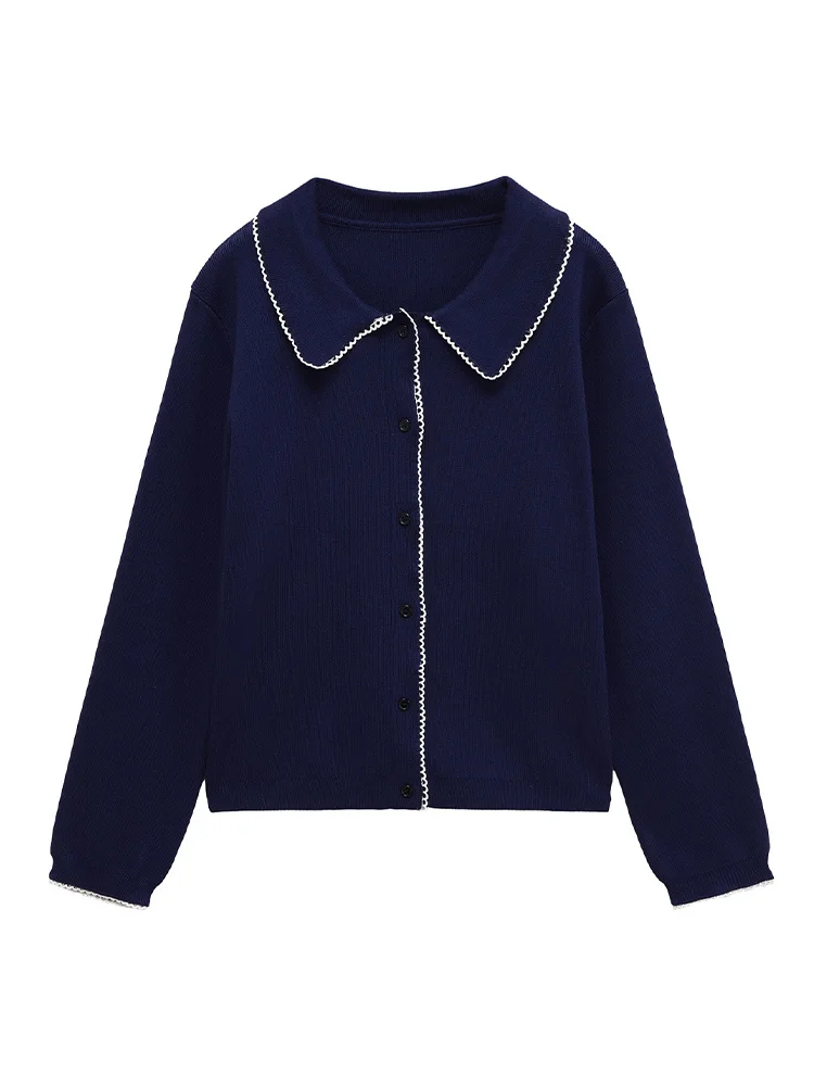 

HH Women Autumn Fashion Single Breasted Lapel Long Sleeve Knitted Cardigan Sweater Female Simple Elegant Casual Jacket Mujer