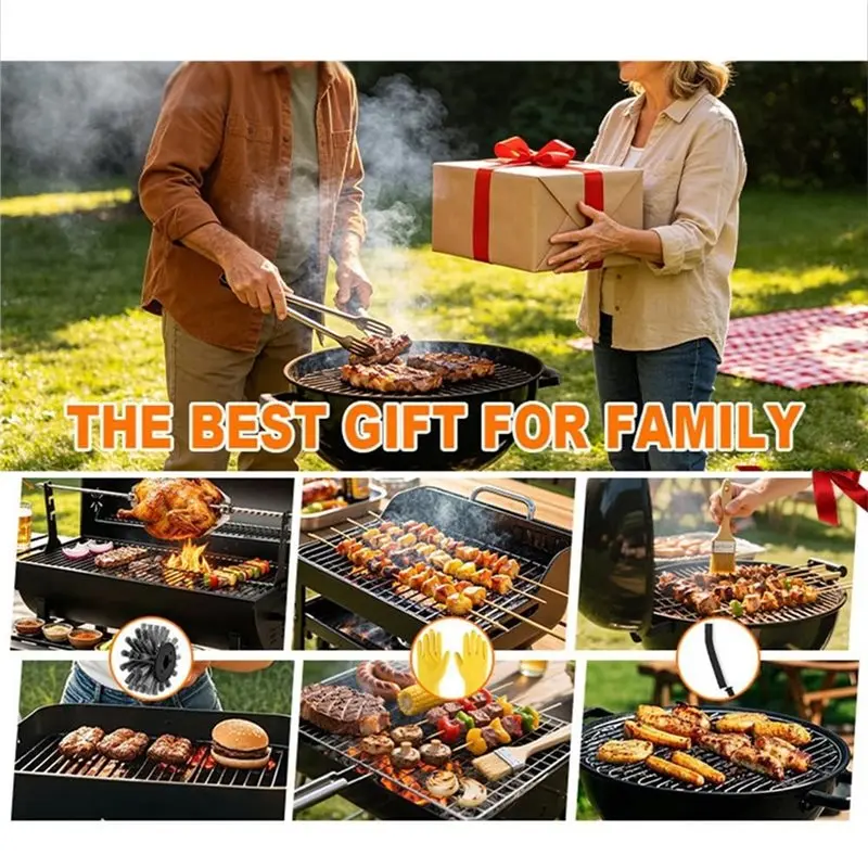 TFORU-For Outdoor Barbecue Grates Cleaning Rechargeable BBQ Grill Cleaner Long Handle Grill Brush
