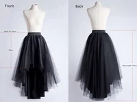 MisShow Gothic Punk Hi-Lo Tulle Maxi Women Skirt Elastic Waist High Low Mesh Net Costume Party Prom Cocktail Long Tutu Dress - Image 6