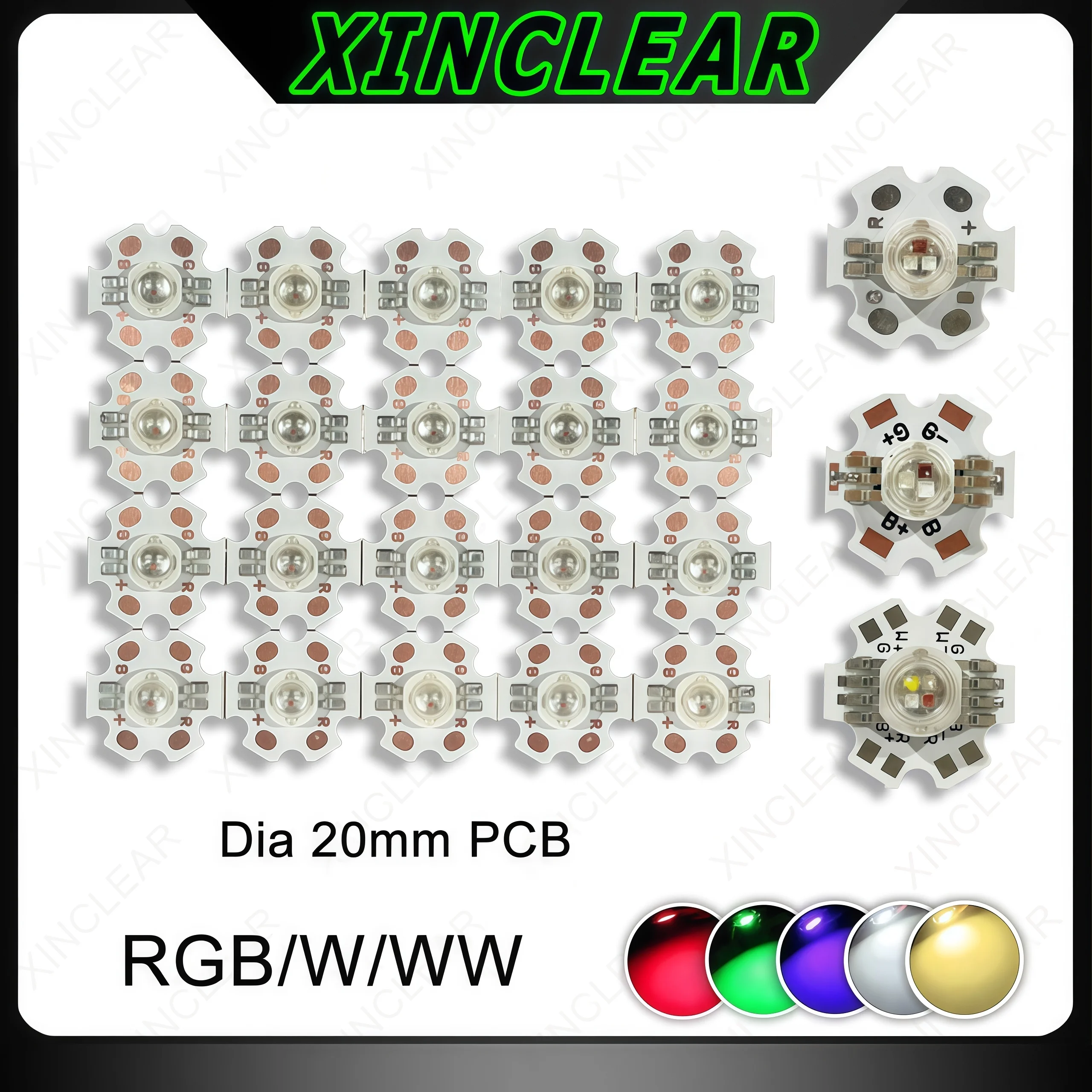 

10pcs Colorful 3W 9W 12W RGB RGBW RGBWW LED Chip With PCB Red Green Blue Warm Cool White For DJ DMX Stage Light Source Beads