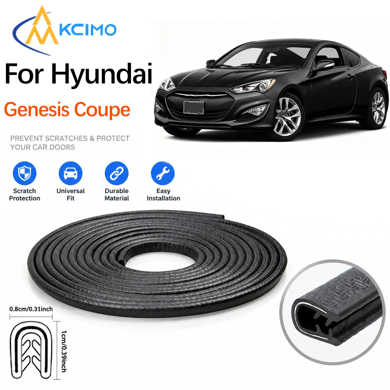 Seal Strip Weatherproof Car Door Edge Guard Protector Trim For Hyundai Genesis 2010-2016 Auto Exterior Decoration Accessory