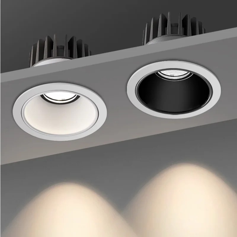 

Встроенный светодиодный потолочный светильник с регулируемой яркостью, антибликовый потолочный светильник COB AC85-265V10W 12W 15W 18W 20W 25W Регулируемое угол наклона внутреннего освещения