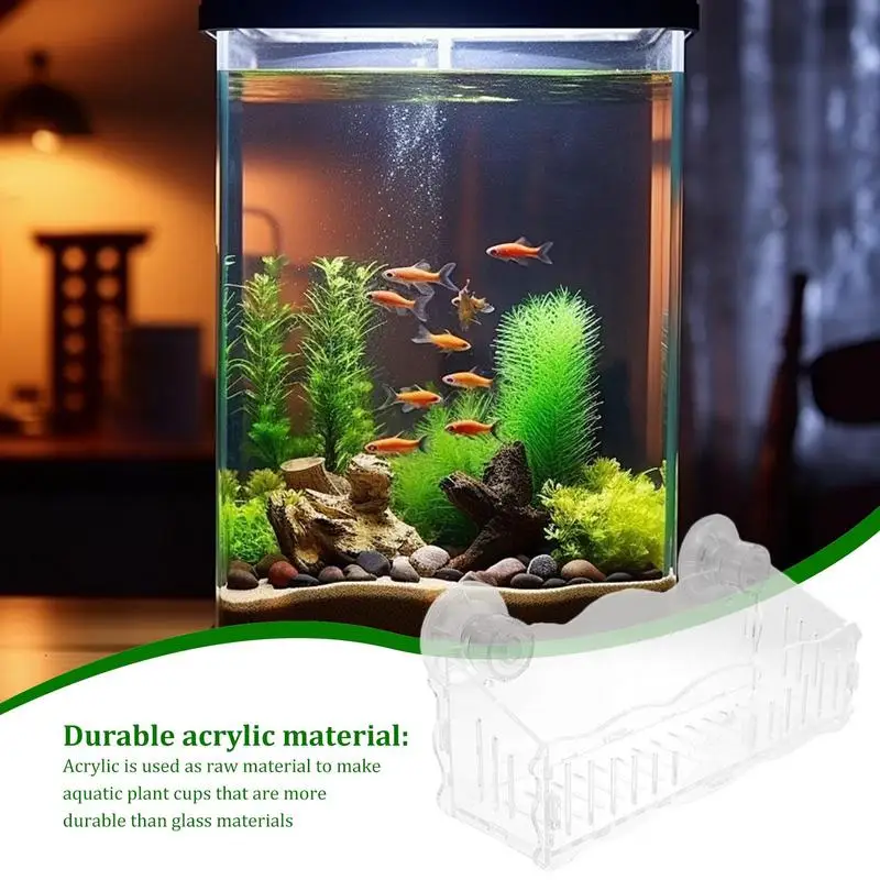 Fish Tank Plant Holder Acrylic Aquarium Planter Holder Clear Aquarium Plant Pot Aquarium Planter Holder For Aquascape