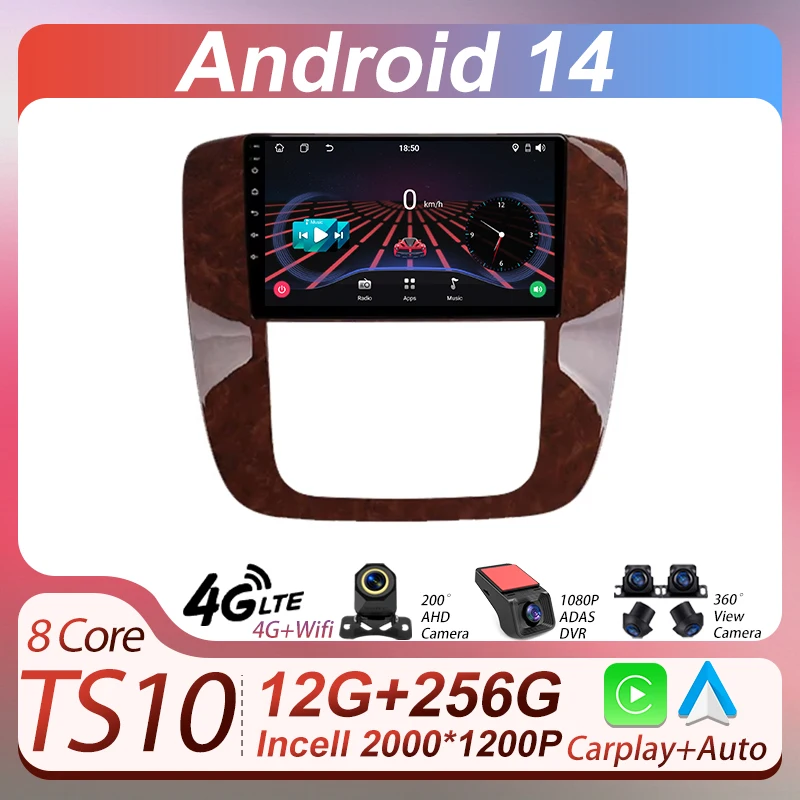 

2din Car Android For GMC Yukon 3 GMT 900 For Chevrolet Tahoe 3 2006 - 2014 Wireless Android Auto Radio Carplay Touch Screen RDS