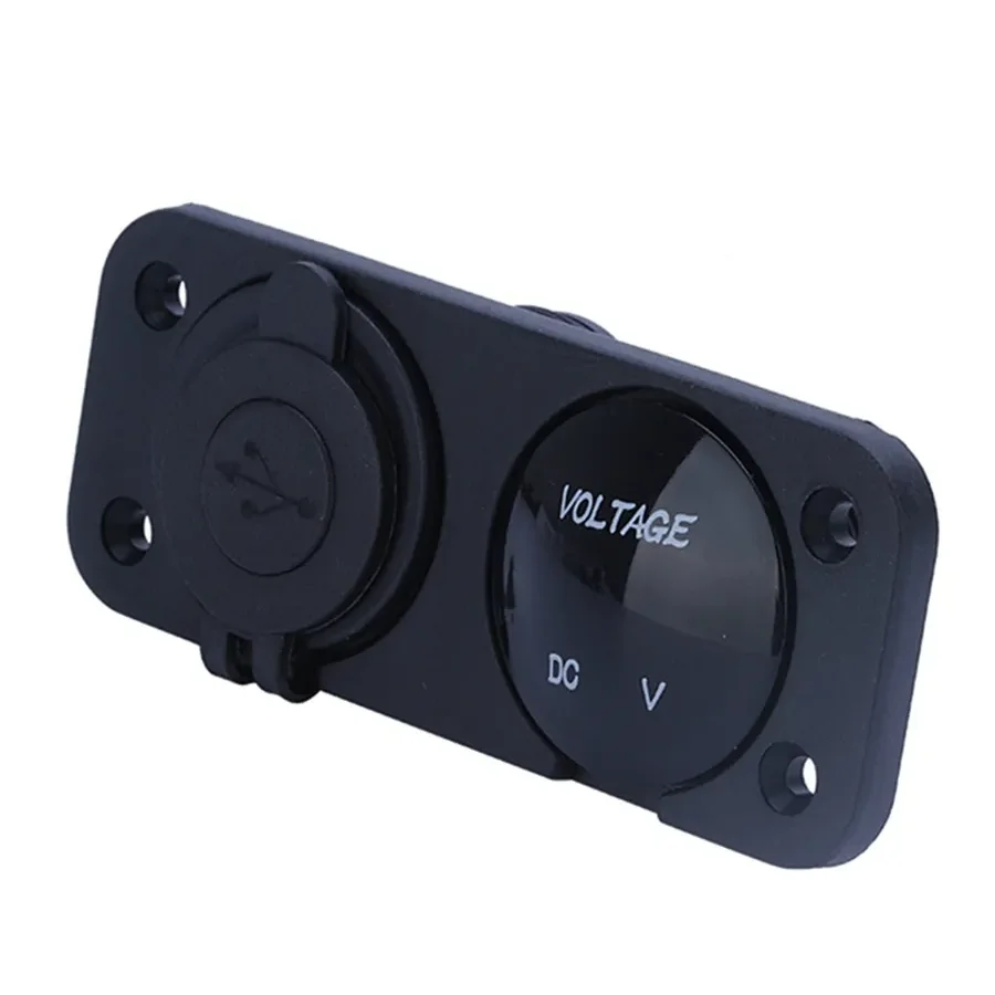 12V-24V Dual USB Autoladegerät Netzteil Buchse + LED Digital Voltmeter für Motorrad Boot Wohnwagen