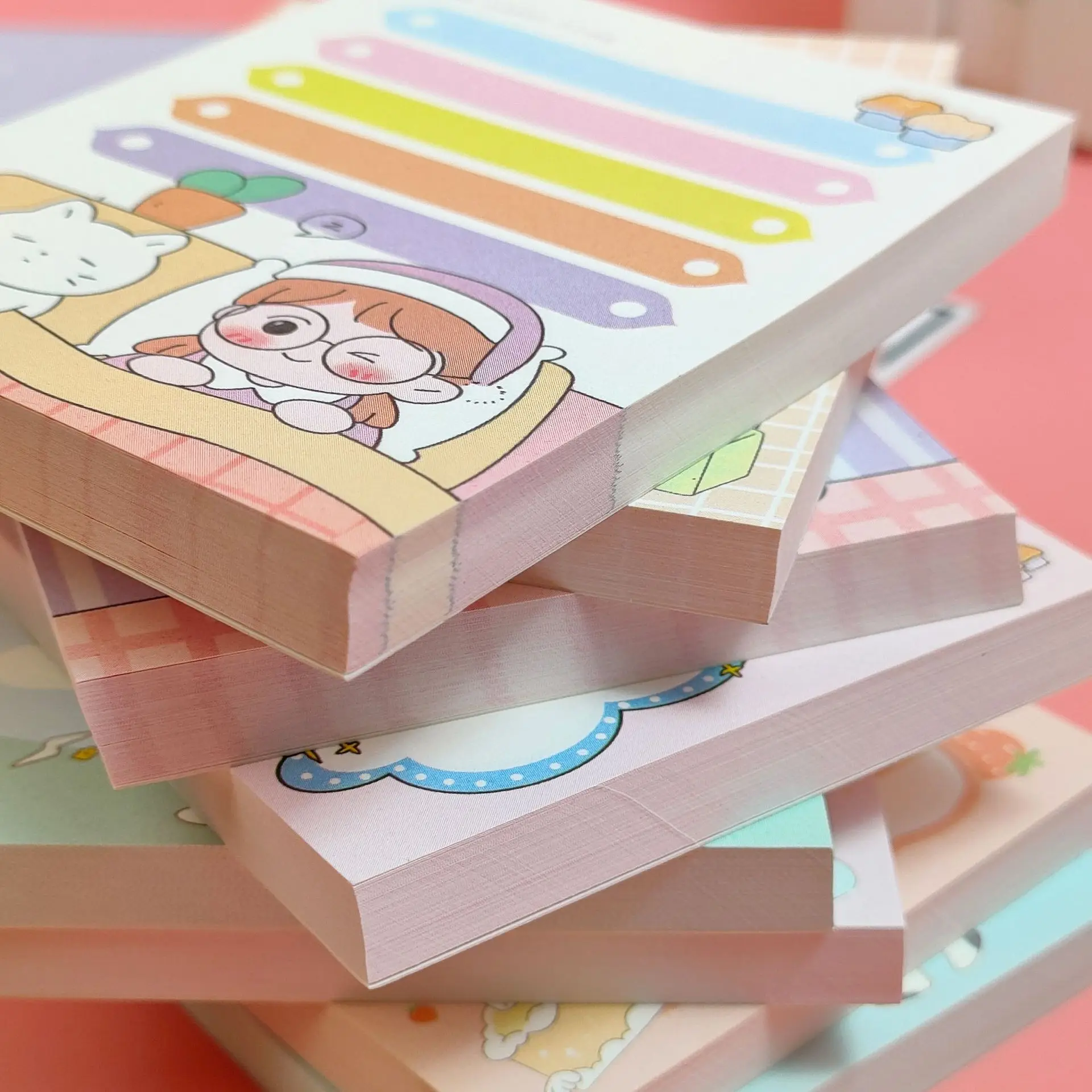 

Creative cartoon sticky note book Girl heart Internet celebrities can tear message sticky note book Student memo book Plan book