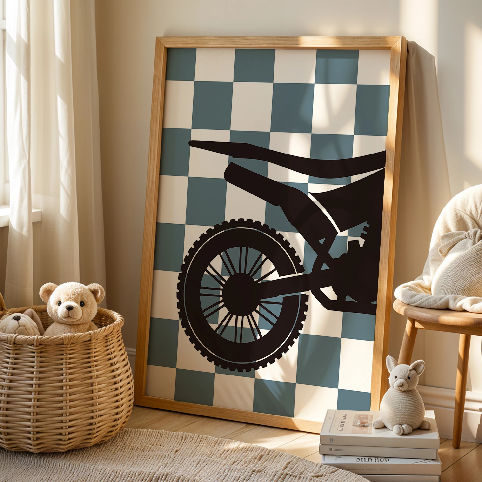 3 pezzi personalizzati nome personalizzato cartone animato bambino moto wall art stampa immagine tela poster pittura per soggiorno decorazioni per la casa