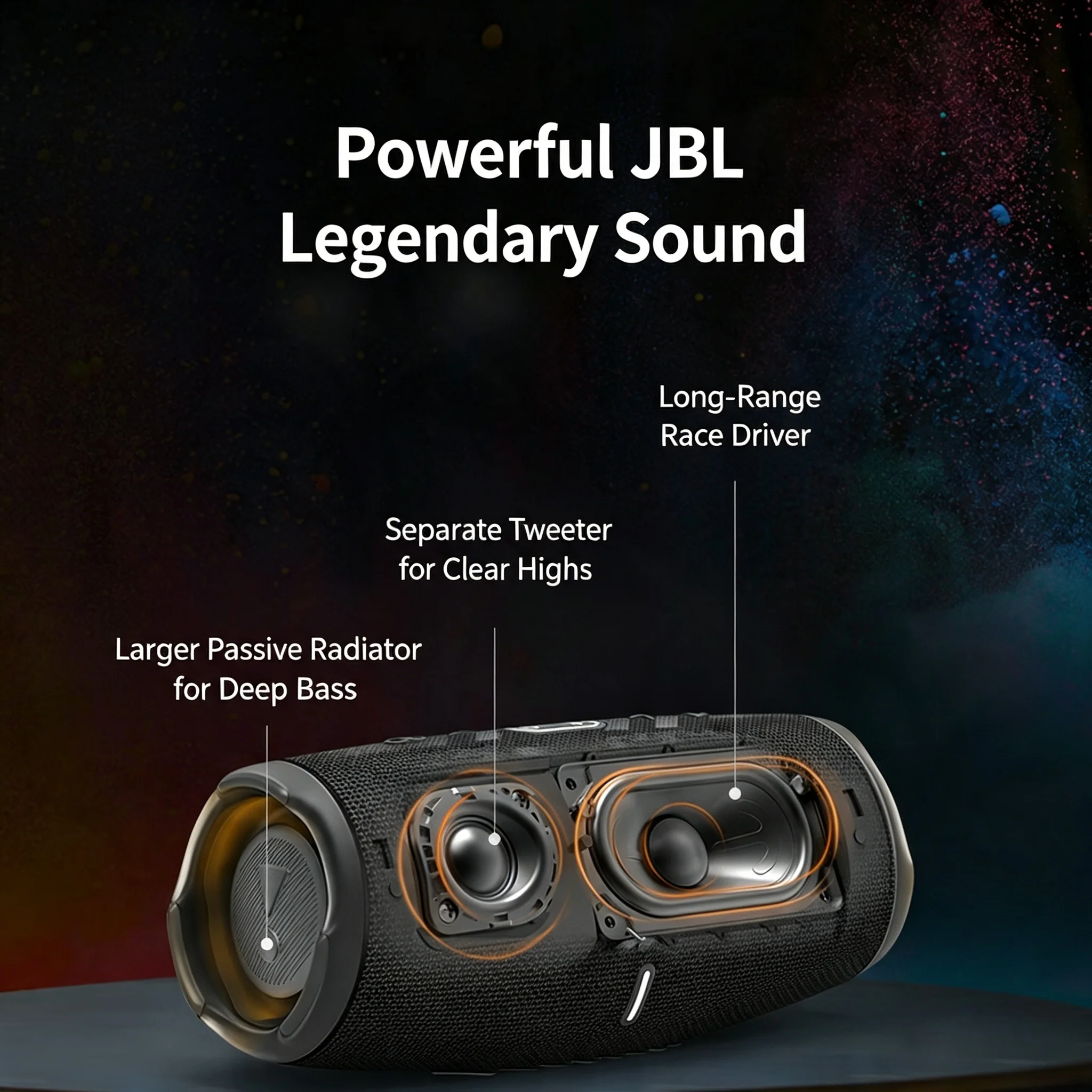 JBL CHARGE5 Wireless Portable Speaker, IP67 Rated, Deep Bass, Multi-speaker Pairing, Built-in Power Bank for Beach & Camp Party