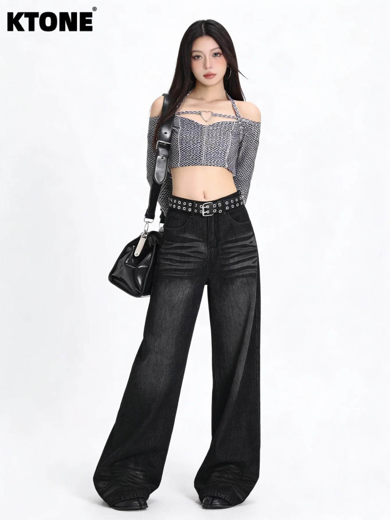 

Streetwear Jeans Black Baggy For Man Minimalist Solid Color Drip No accessories or belts included