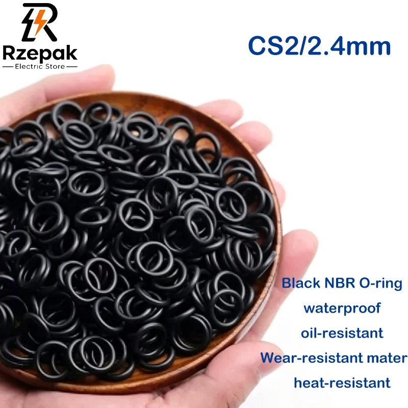 NBR-Gummi-O-Ring CS 2/2,4mm Nitril-Runddichtung, öl- und korrosionsbeständig, für Auto-Sanitär, Wasserhahn-Dichtungsscheibe