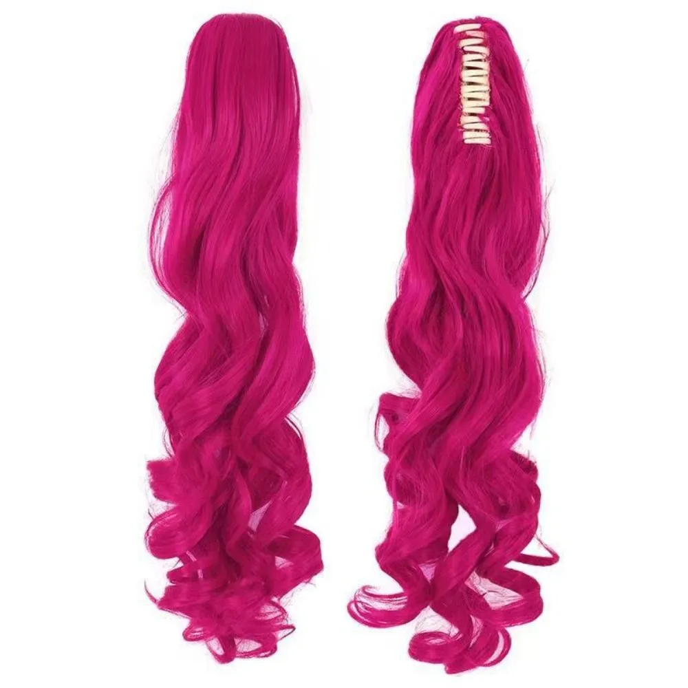 Wig Cosplay My Little Pony Pinkie Pie Double Ponytail sintetis panjang keriting lucu gadis Coser Anime Convention Wig pesta sehari-hari