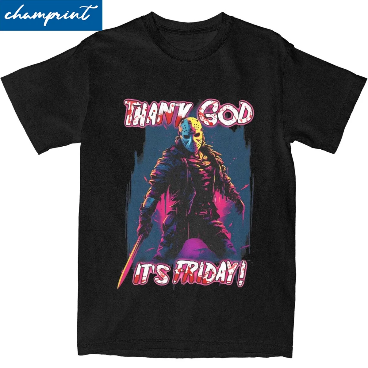 Friday 13th Jason Voorhees T-Shirts for Men Women Thank God Its Friday Leisure 100% Cotton Tee Shirt O Neck T Shirt Clothing