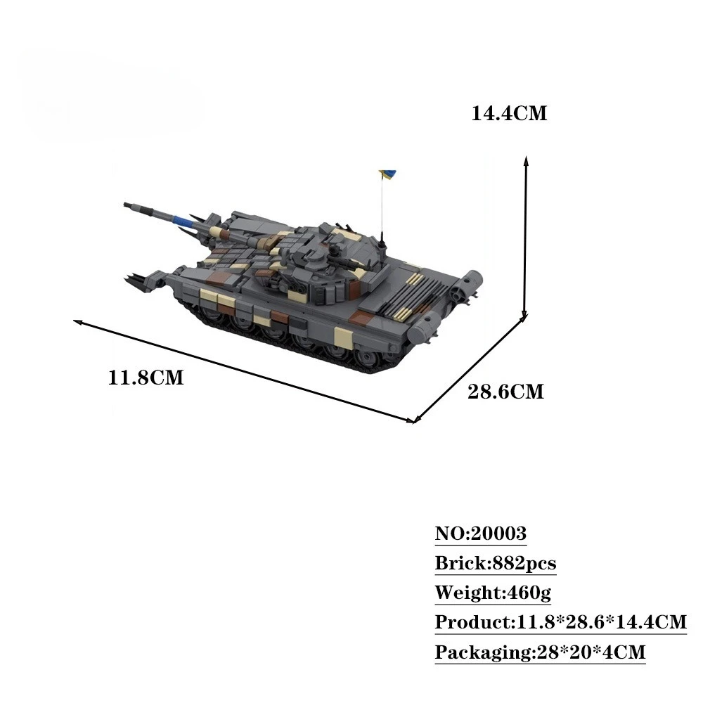 Segunda guerra mundial série militar T-72 tanque pesado bloco de construção MOC-157653 tanque decoração montagem dominó tipo modelo puzzle brinquedos