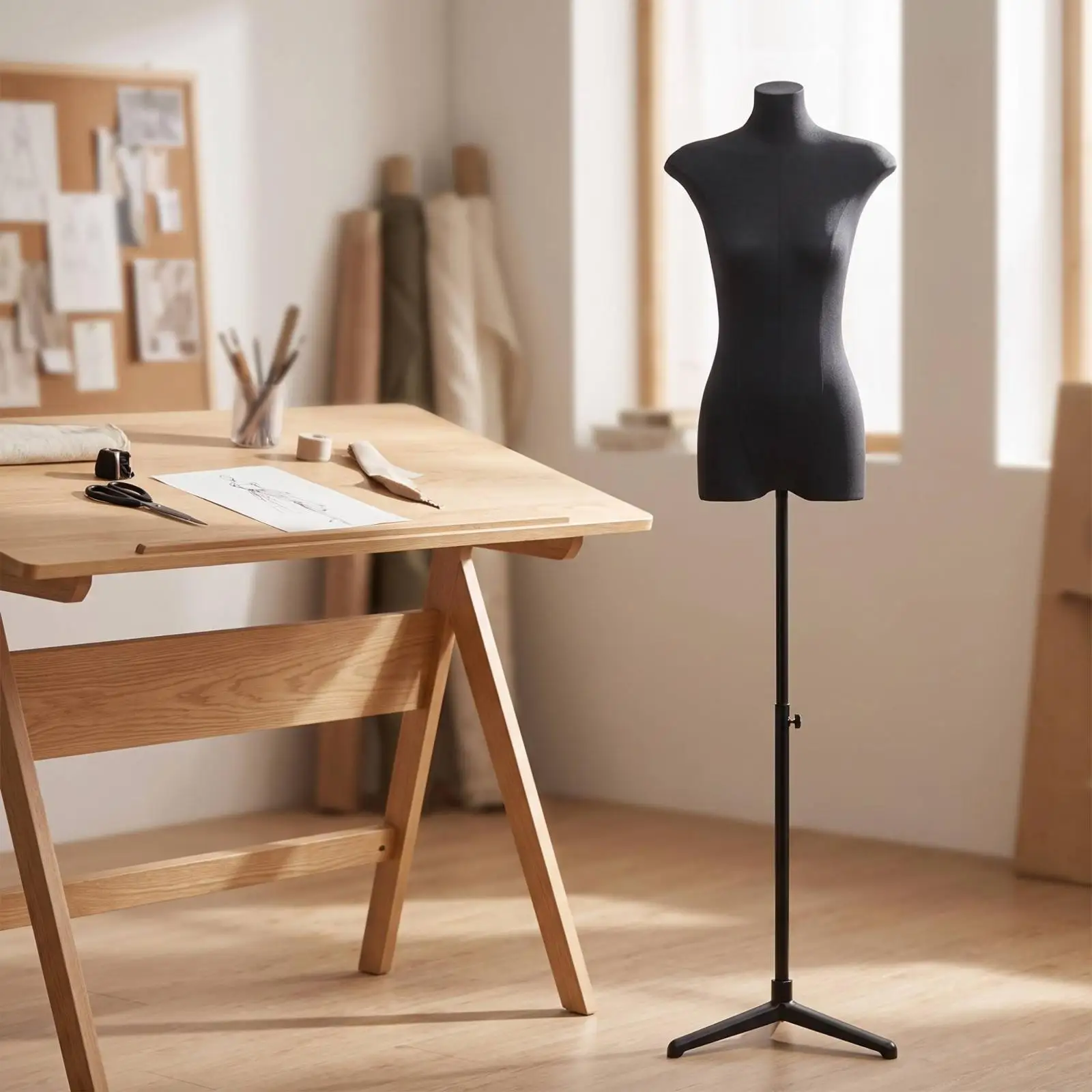 Clean Minimalist Female Torso Mannequin for Boutique Window Display with Secure Garment Holding Design