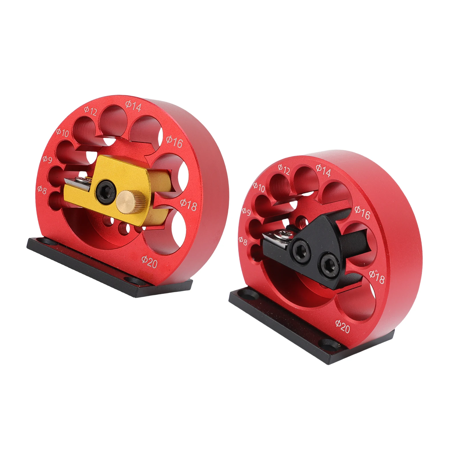 أداة تقريب الخشب، أداة مساعدة للقضيب الدائري مع شفرة كربيد، أداة صانع وتد ذات هيكل دائري، 8 فتحات مقاسات (Φ8-20 مم)، Elect #4