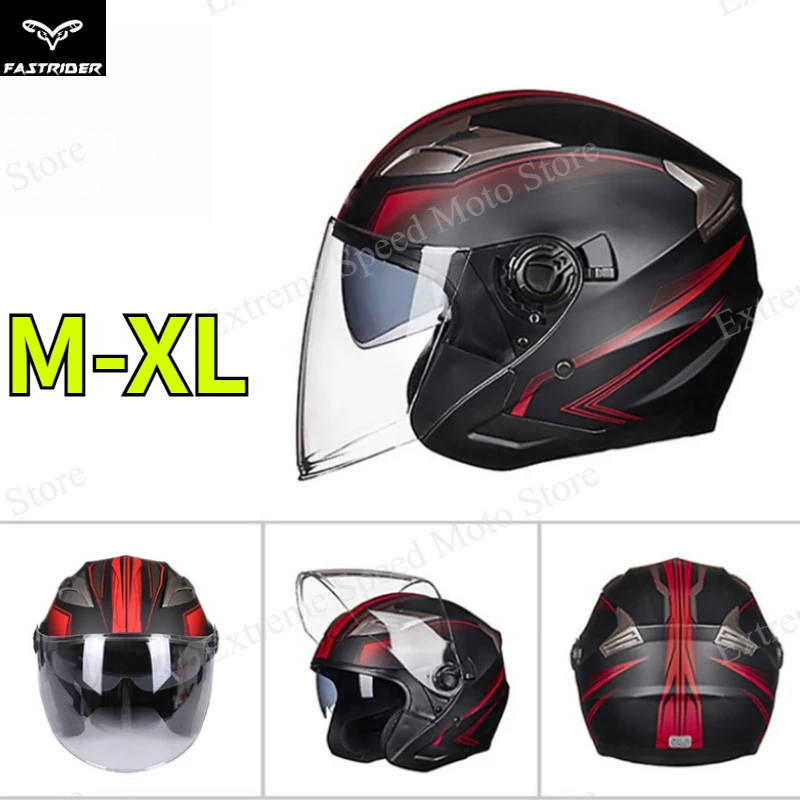 

Мотоциклетный полушлем с двойным визором, модульный шлем для езды, легкий и удобный, для мужчин и женщин