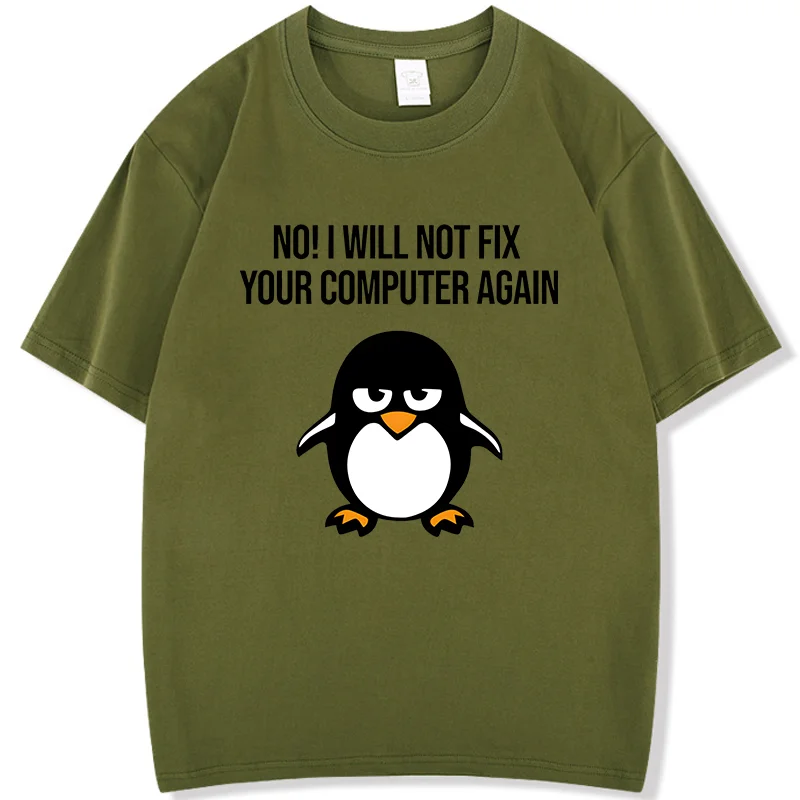 Switch To Linux Angry Tux Penguin T-Shirt For Men Novelty Short-Sleeved Shirt For Programmers Computer Developers Geek T-Shirt