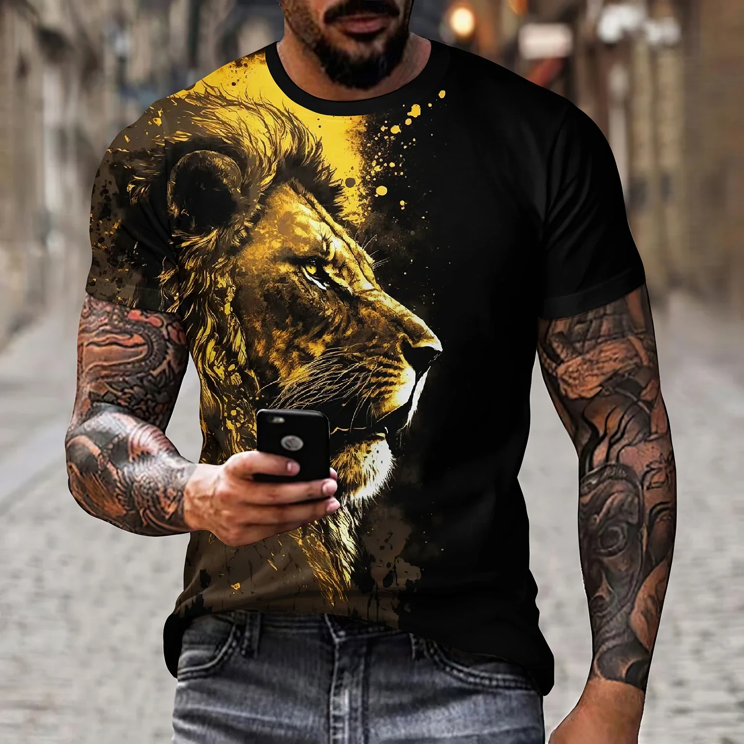 

Летняя модная мужская футболка с 3D принтом, уличная модная полосатая клетчатая футболка, летняя дышащая супер топ высокого качества