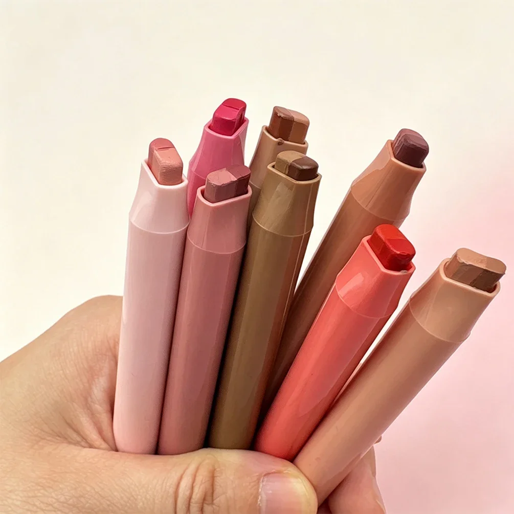 Custom Logo 8colors Lip Liner Lipstick Private Label Cruelty Free Easy To Apply 2-in-1 Waterproof Non-stick Makeup Wholesale