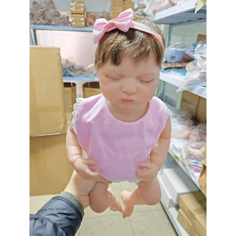 19inch 48cm Sleeping Doll  Laura with Hand Rooted Hair Waterproof Full Vinyl Body Toy