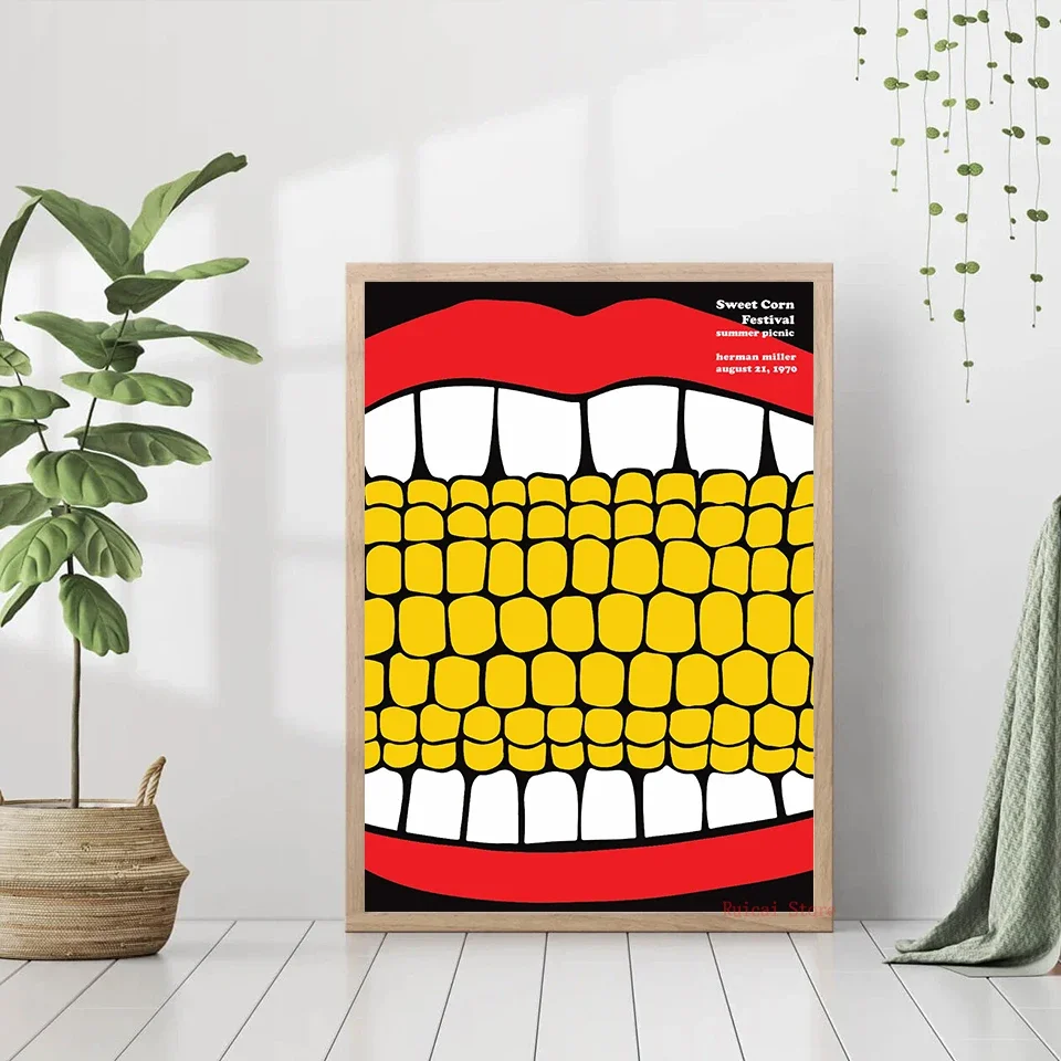 

Summer 1971 Wall Art Poster Sweet Corn Festival Canvas Prints For Kitchen Dining Decot Gift