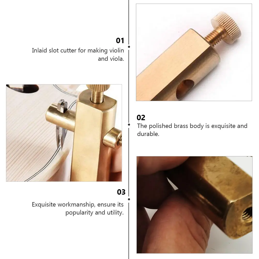 

Brass Inlaid Slot Tool for Violin Making Groove Engraving Knife Luthier Supplies Golden Metal Accessories