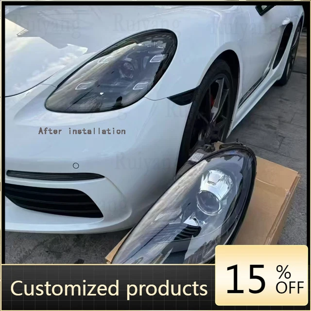 

Высокое качество и надежность для PorscheS Cayman 2016-2023, модификация автомобиля, обновление автомобильных фар, светодиодные фары, передний бампер, фара