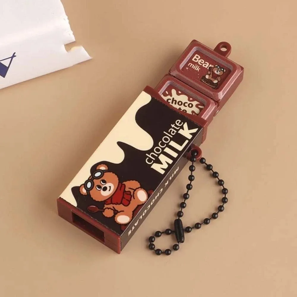 Portable Fidget Keychain Bendable Reusable Chocolate Keychain Cartoon Patterns Breaking Design Bendable Keychain Portable Use