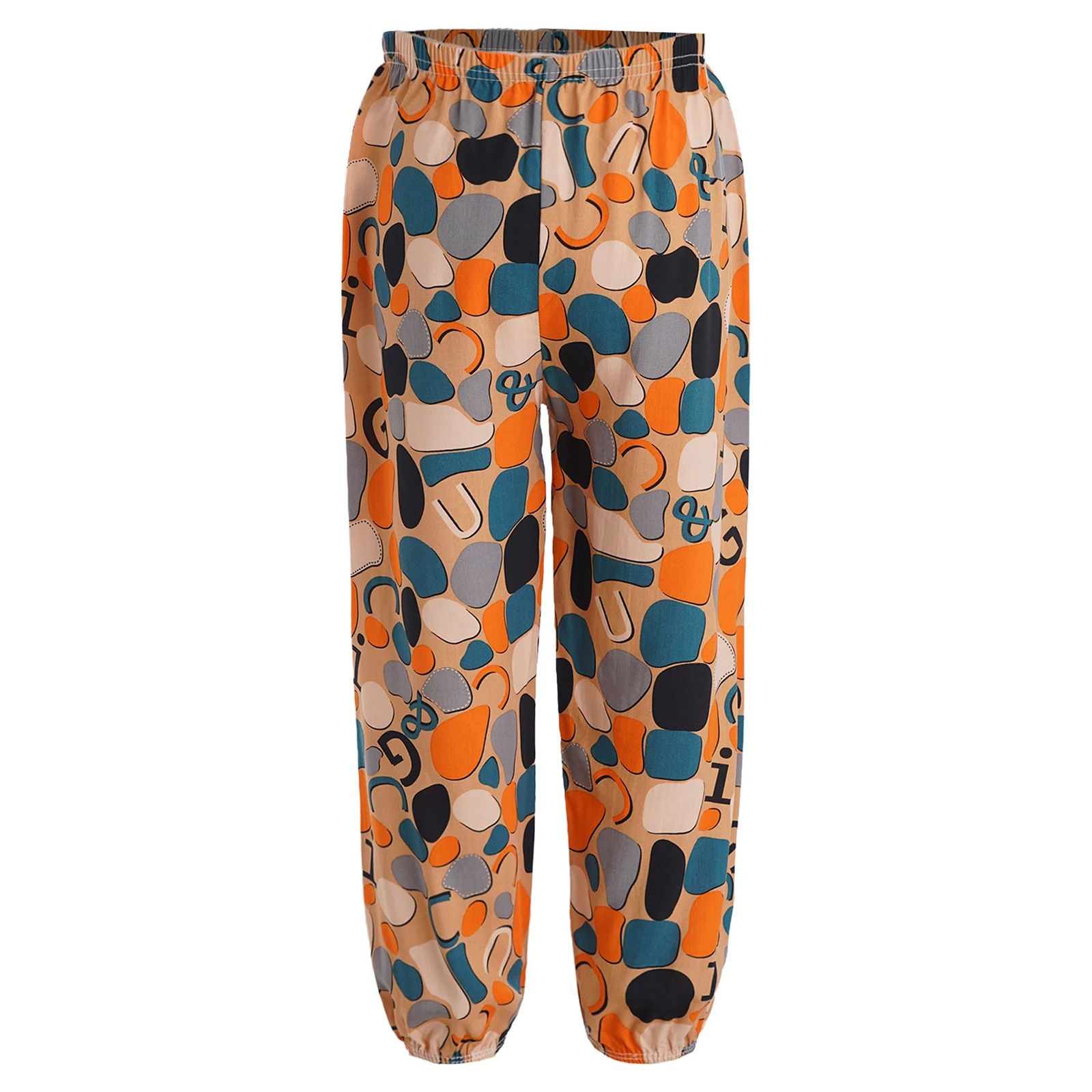 Kids Boys Girls Harem Pants Cute Printed Bloomers Elastic Waistband Loose Pants Childs Vibrant Vacation Bohemian Beach Pants