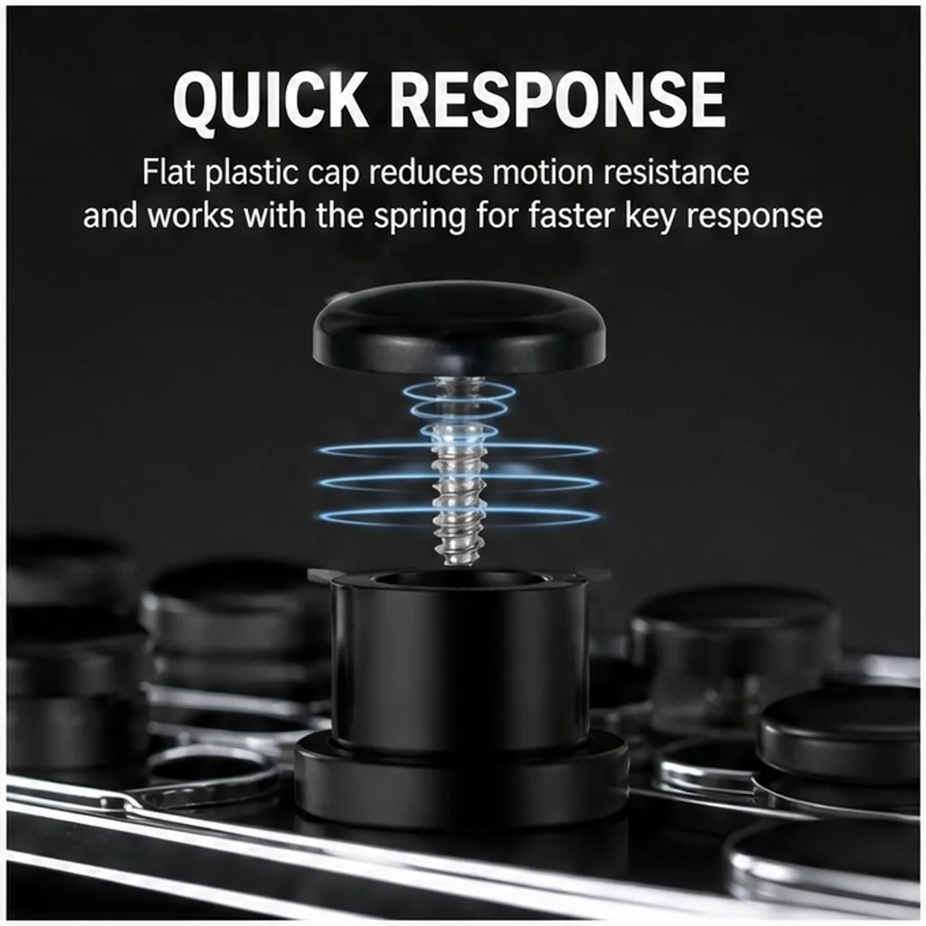 40Pcs Accordion Key Caps Plastic Replacement Matte Finish Treble Bass Repair Parts Instrument Maintenance Button Covers