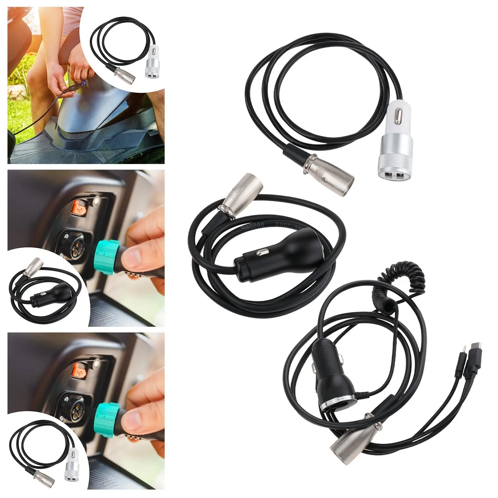 adaptador-de-carregamento-xlr-para-usb-construcao-em-metal-cabo-conversor-usb-estavel-plugue-de-conversao-leve-para-carregamento-de-veiculos-eletricos