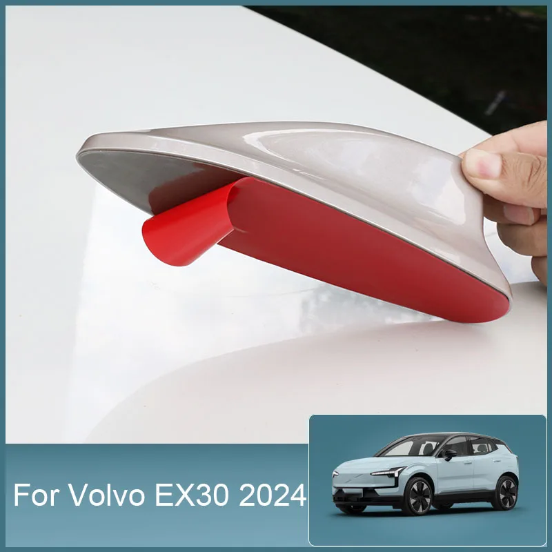 

For Volvo EX30 2024 2025 Car Roof Shark Fin Decorative Aerial Antenna Cover Sticker Base Roof Style Auto External Accessories