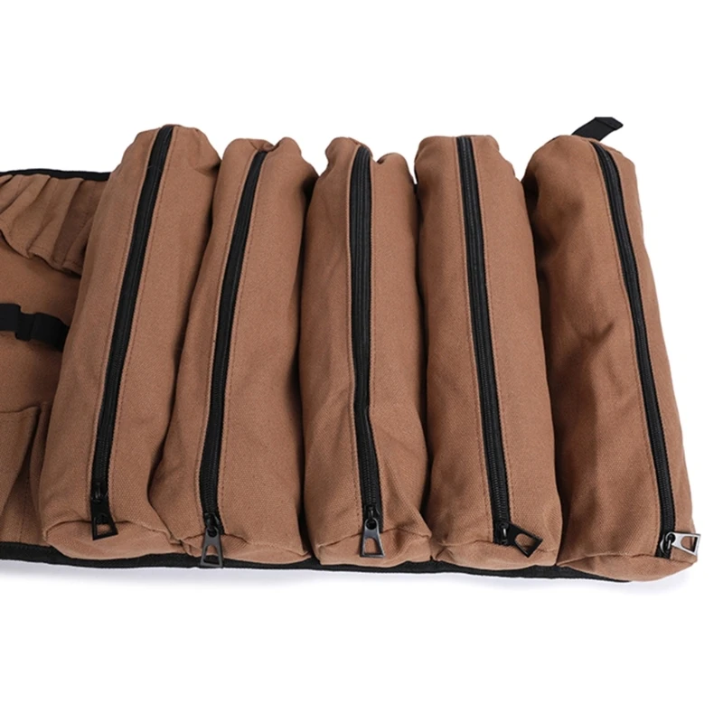 Solid Roll Up Tool Bag Tool Tool Tool Organizers Roll Up พร้อมการออกแบบแขวนสำหรับรถลำตัวใช้โรงรถใช้เคสจัดเก็บ M4YD