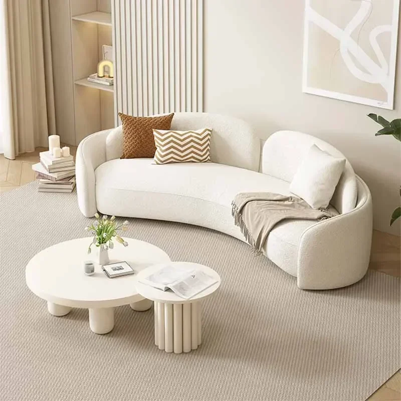 Minimalist Nordic Style Sofa Living Room Lounge Reading Lambswool Sofa Modern Ergonomic   Furniture