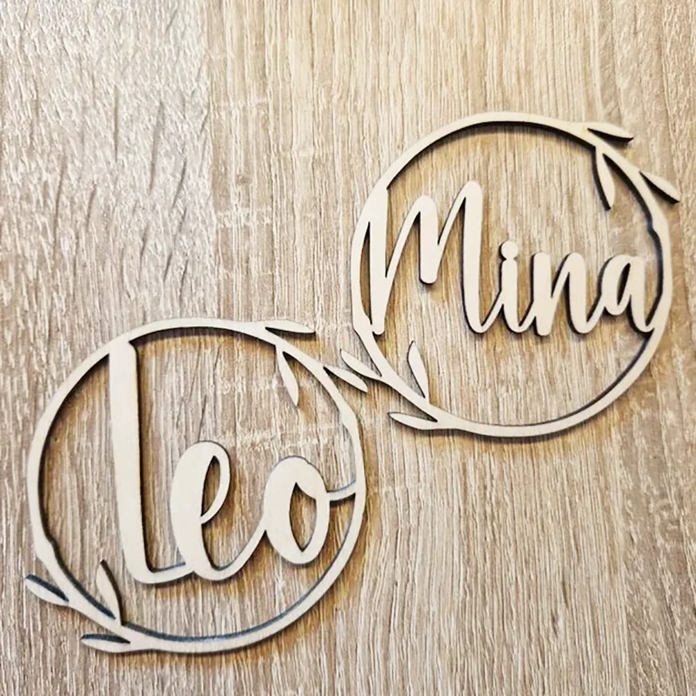 1Pc Personalized Name Tags Acrylic Wooden Custom Wedding Guest Name Place Card Baptism Party Table Decoration