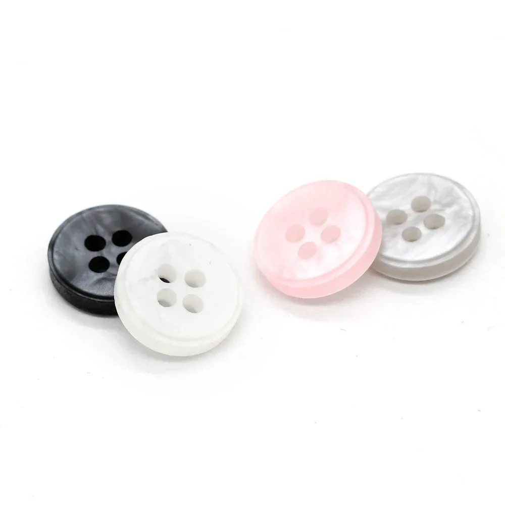 HENGC 4 Holes 9/10/11mm Round Resin Buttons for Clothing Cute Kids Shirt Blouse Cardigan Dress Sewing Accessories