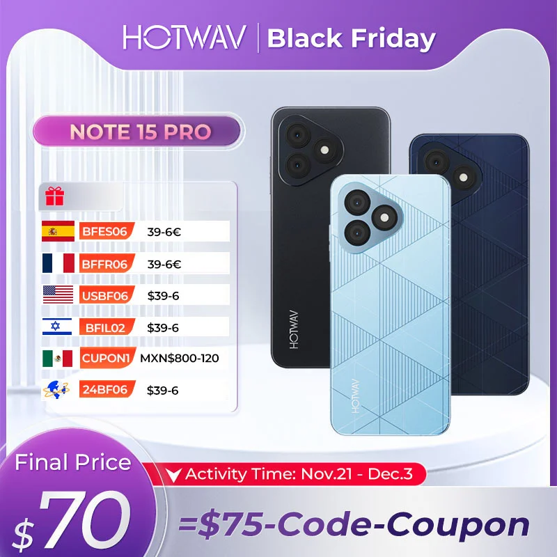 New HOTWAV NOTE 15 Pro Smartphone Android 14 1080P 6.6