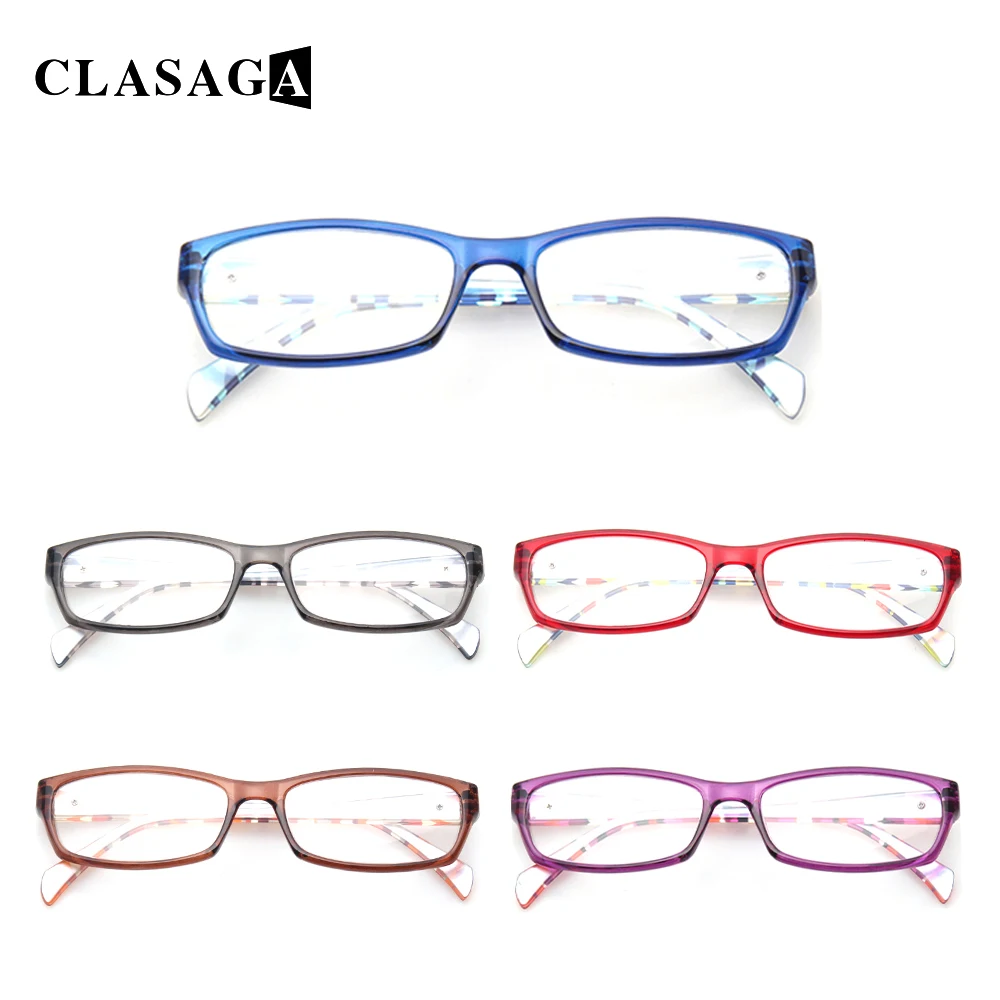 

CLASAGA 5pcs Fashion Print Frame Women's Glasses High Quality Prescription Reading Glasses HD Transparent Lens Computer Readers