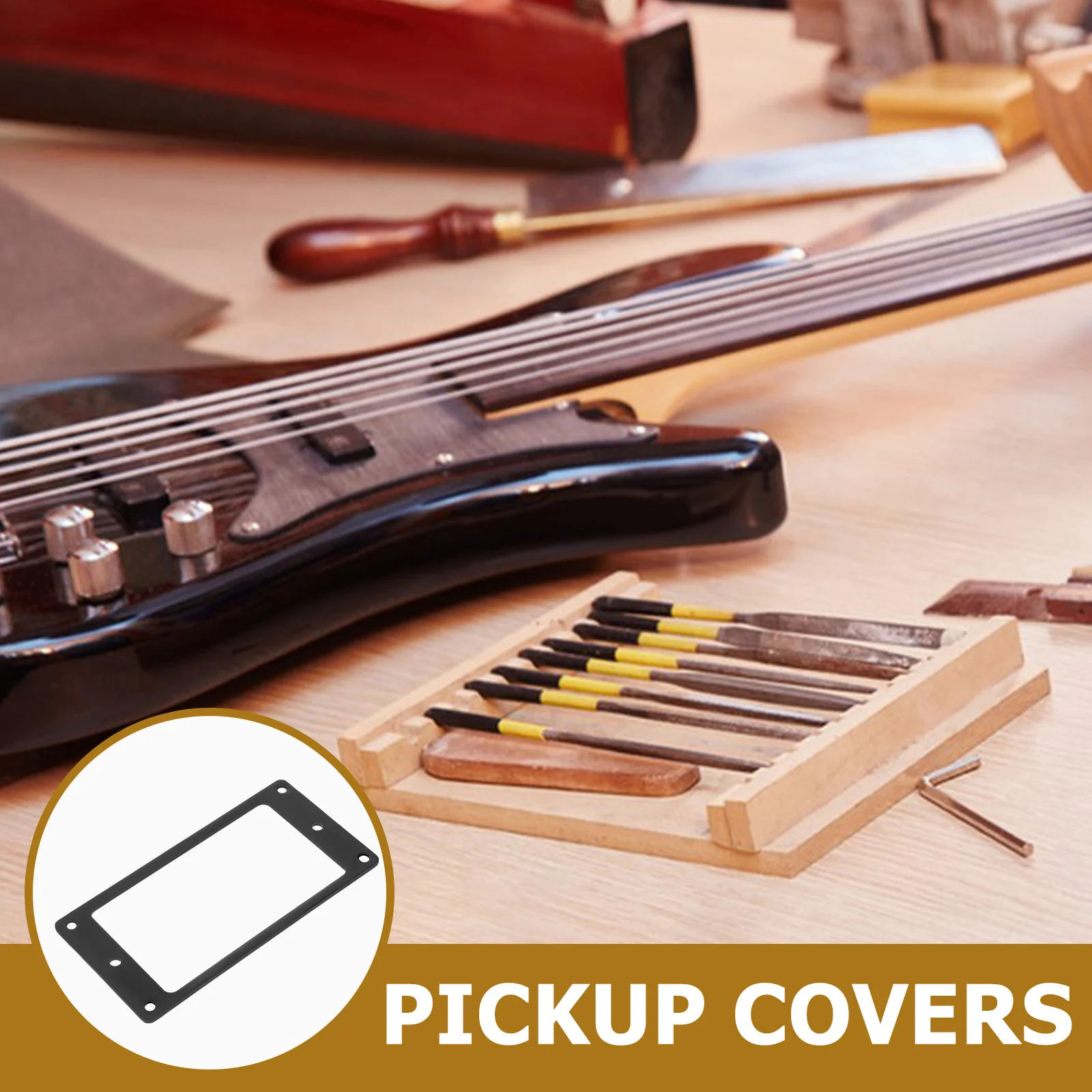 2 комплекта, металлические рамы звукоснимателей с плоским краем для электрогитары, монтажные кольца, винты, износостойкие защитные чехлы для звукоснимателей, замена