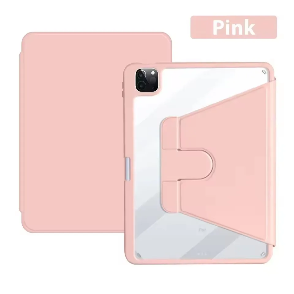 Case for IPad Pro 11 2018 2020 2021 2022, 360-degree rotation Stand Protective Acrylic Cover with Back Shell, Auto Wake-up/sleep
