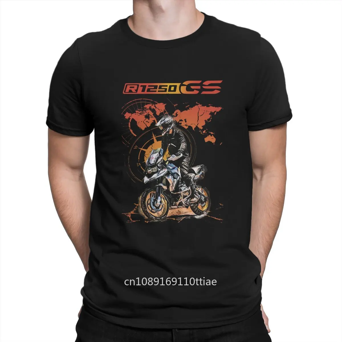 R 1250 GS T-Shirt Men Motorcycles Moto Awesome Cotton Tees O Neck Short Sleeve T Shirt Gift Tops