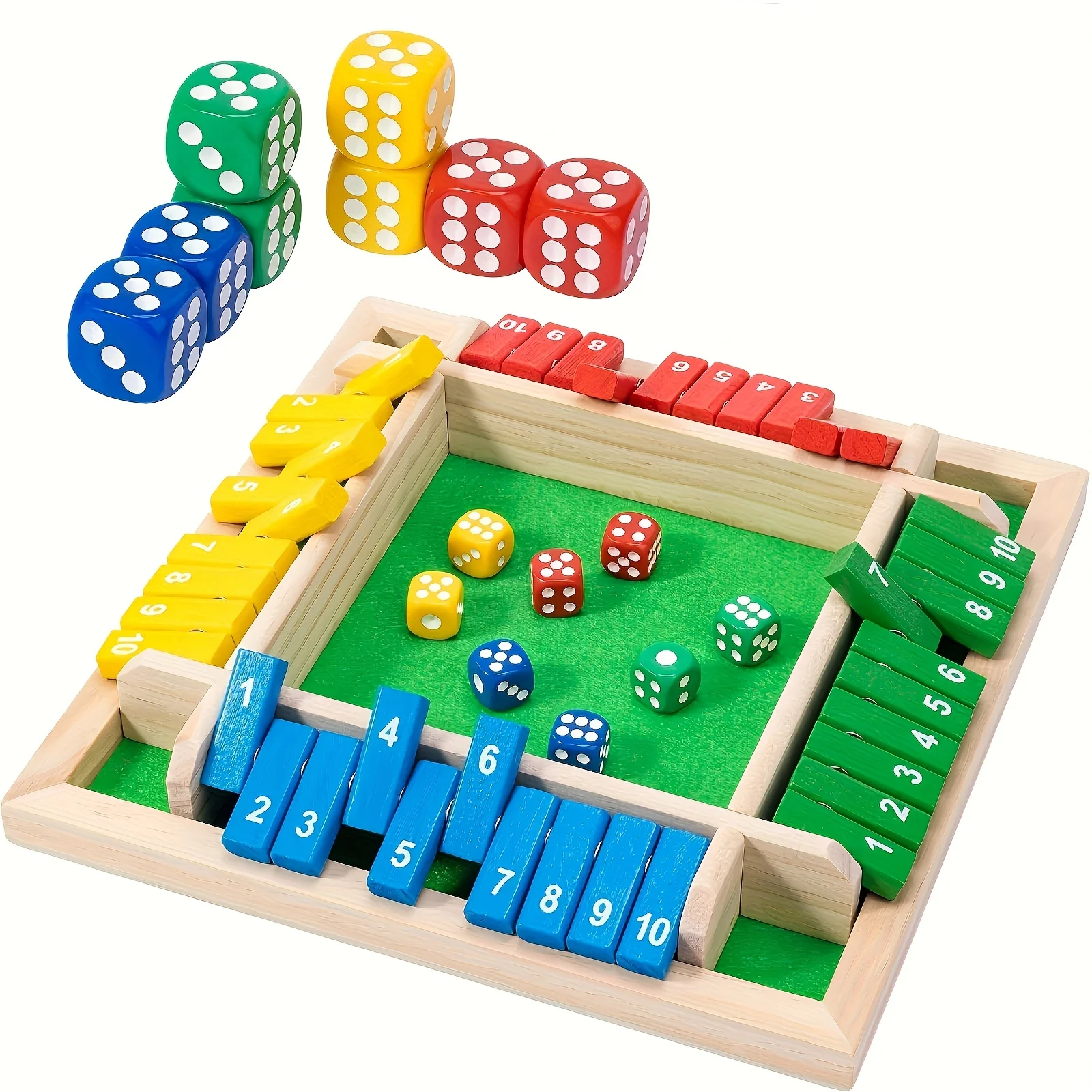 Game, Wooden Board Dice Games for Adults and Kids 2-4 Player Family Classics Tabletop Version Games for Classroom, Party, or Pub