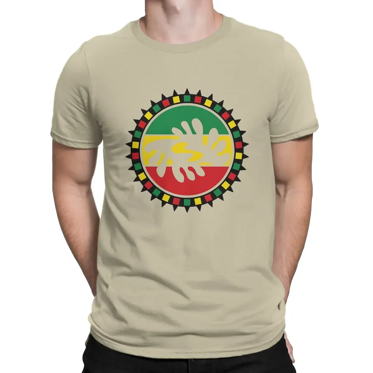 T Shirt Distinctive Birthday Gifts Streetwear Rasta Design Creative TShirt for Men Adinkra Africa Peace Round Neck Basic graphic