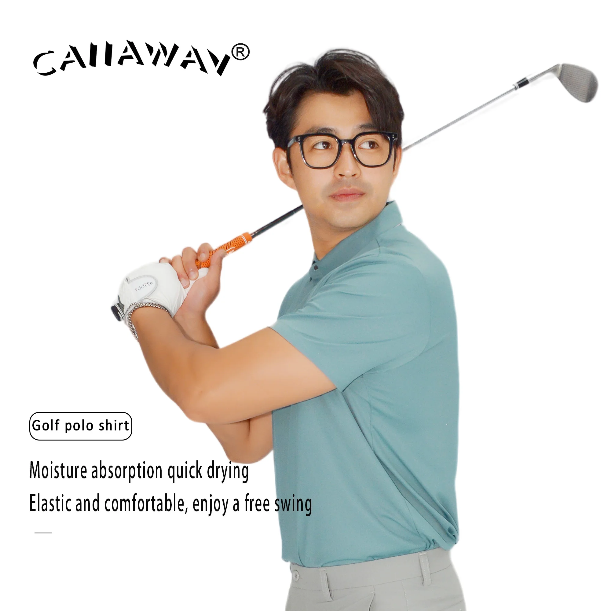 

CAIIAWAV Golf T-shirt Men's Summer Sports Polo Shirt Moisture wicking Golf Short Sleeve