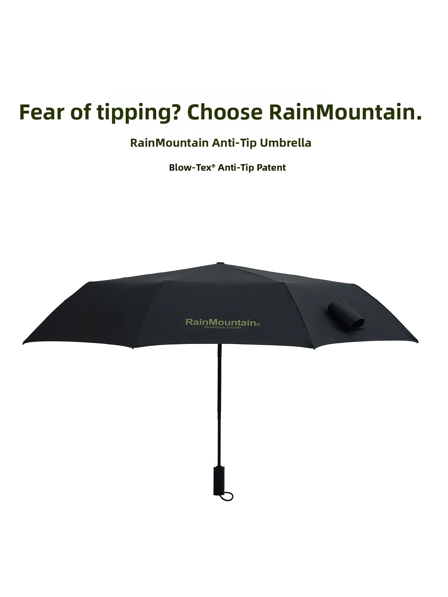 

RainMountain Safety Automatic Large Double Umbrella Windproof Design Men's Style Foldable Rain Umbrella Customizable All-Season