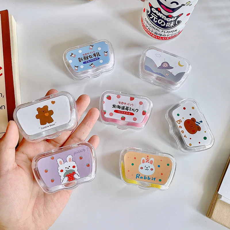 

Compact and Cute Contact Lens Box with Mirror Women Contact Lenses Case Travel Companion Box Holder Girls Contact Lens Case
