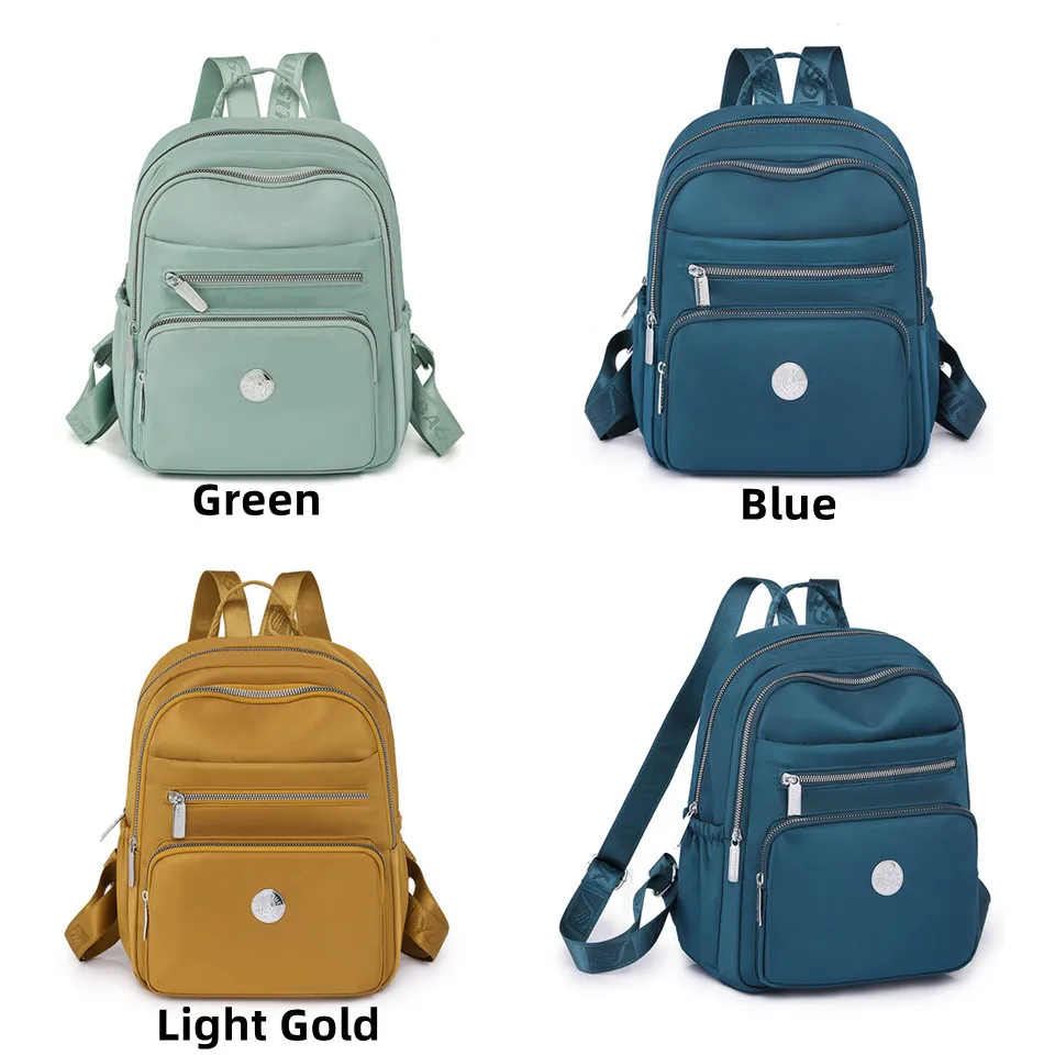 Women Nylon Schoolbag Fashion Shoulder Strap Zipper Solid Casual Bag Female Backpack School Bag Designer Rucksacks