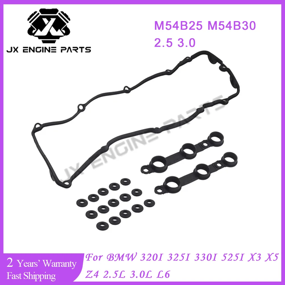 M54 B25 B30 Engine Valve Cover Spark Plug Gasket Set For BMW 2.5 3.0 325CI 325I 525I 530I X3 X5 Z3 Z4 2.5L 3.0L M54B25 M54B30